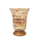 Spanish enamelled glass vase