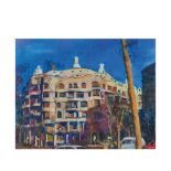 La Pedrera. Barcelona. Pastel on paper