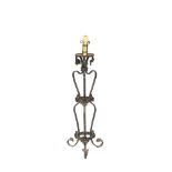 Modernist wrought iron lamp, early 20th century