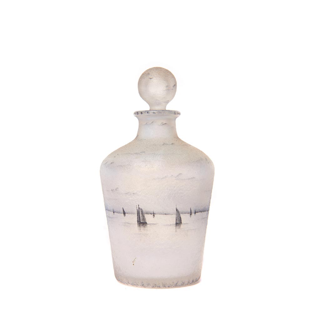 French Art Nouveau glass "Delft" perfume bottle, c.1892