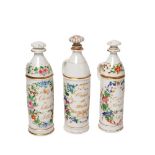Porcelain decanters lot, late 19th century