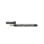 Visconti "Rinascimento"-"Vienna" black lucite and silver fountain pen, c.2001