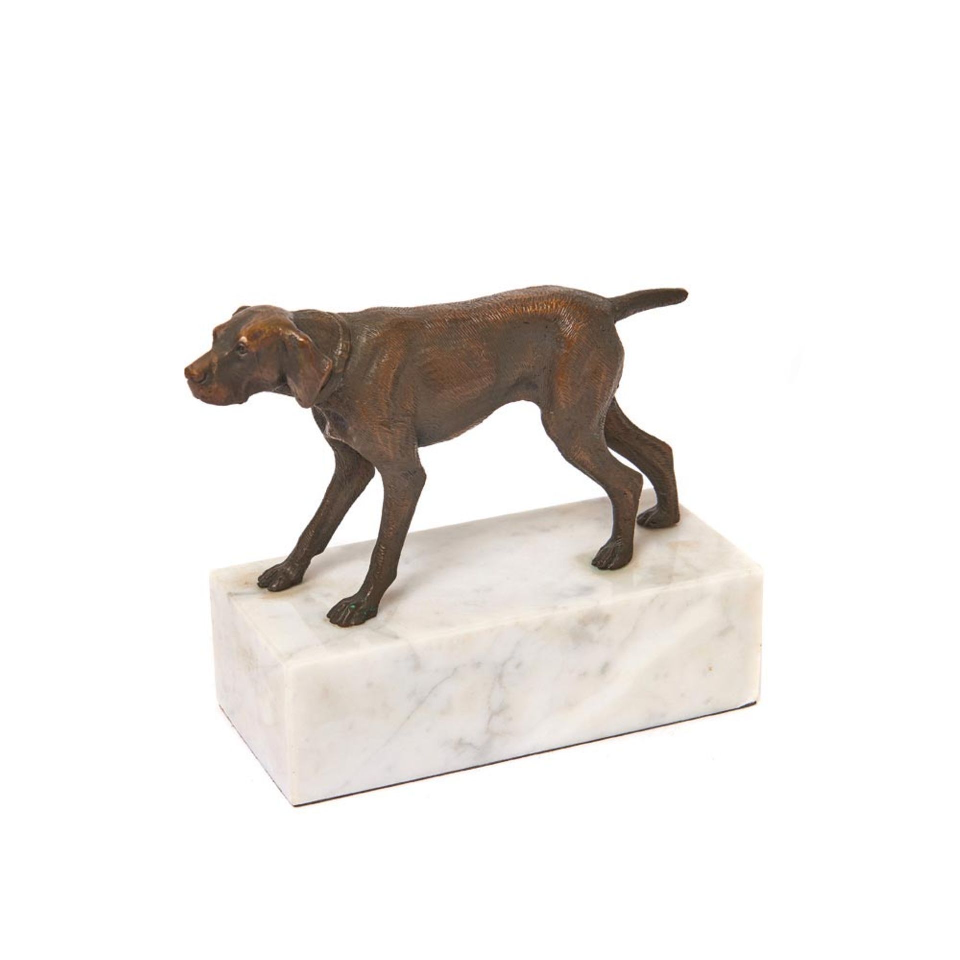 European bronze dog sculpture