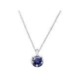 White gold and blue sapphire pendant