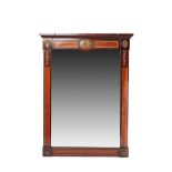 Spanish mahogany wood neoclassical style mirror