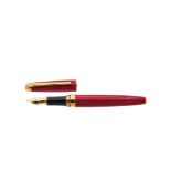 Caran d'Ache "Leman 75 Anniversary Red" Chinese red lacquer and gold fountain pen, c.1999