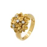 Gold and diamonds flower ring