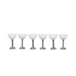 Cut glass and silver glasses set