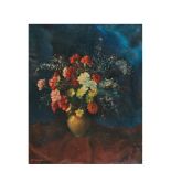 Vase with flowers. Oil on canvas