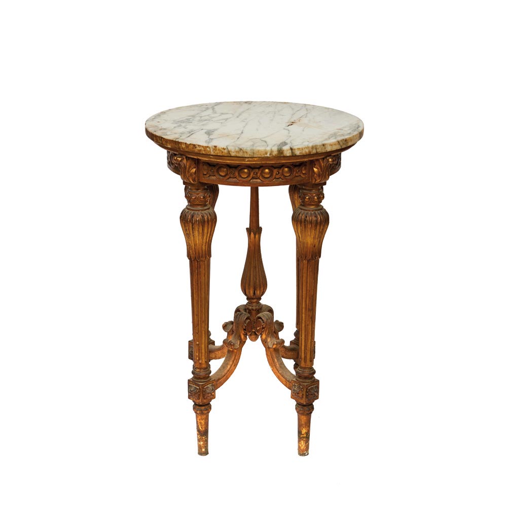 Carved and gilt wood Louis XVI style side table