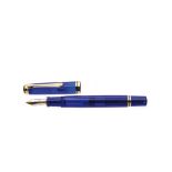 Pelikan "Souverän"-"M600 Marineblue" blue resin and gold plated fountain pen, c.2013