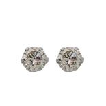 Platinum, white gold and diamond earrings