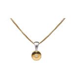 Gold, white gold and diamond pendant