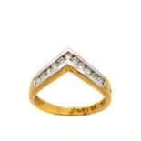 Gold, white gold and diamonds ring