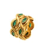Gold and emeralds ring
