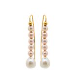 Gold, cultured pearls and Australian pearl earrings