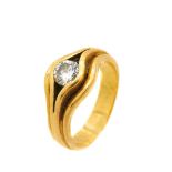 Gold and diamond ring