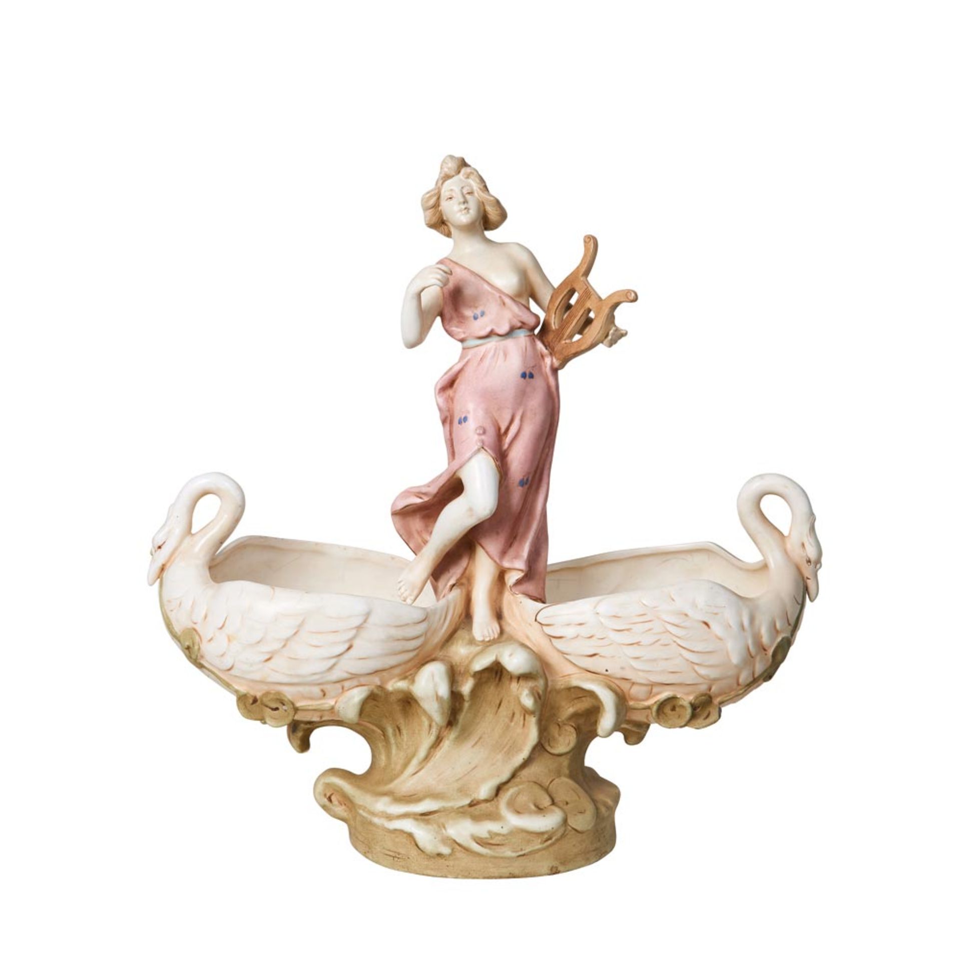 Austrian Art Nouveau Royal Dux bisque centrepiece, early 20th century