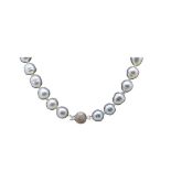 White gold and baroque pearls necklace