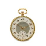 Reloj de bolsillo lepine Haas-Neveux & Cie., fles. del s.XIX. En oro. Esfera blanca y argenté con