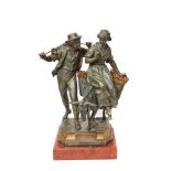 Ernest Rancoulet (Sorèze, Francia, 1842-Burdeos, Francia, 1905) Retour du marche. Escultura en