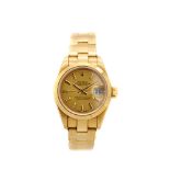 Reloj Rolex Oyster Perpetual Date Just de pulsera para señora. En oro. Ref. 531472. Esfera dorada