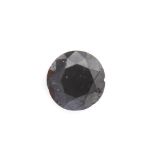 Diamante negro talla brillante. 6,5 x 4 mm. Peso: 1,38 ct. aprox.