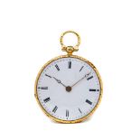 Reloj de colgar lepine Romfselle-Paris, fles. del s.XIX. En oro. Esfera de porcelana con