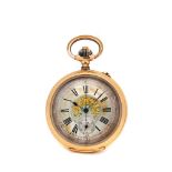 Reloj de bolsillo lepine Herbert, tercer cuarto del s.XIX. En oro. Esfera argenté con aplicaciones