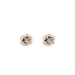 Pendientes en platino con diamante talla brillante engastado en garras. Cierre en oro blanco. Peso