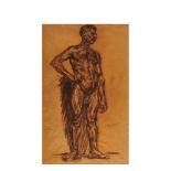 Francisco Gimeno (Tortosa, Tarragona, 1858-Barcelona, 1927) Desnudo masculino. Dibujo a