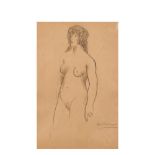 Benjamin Palencia (Borrax, Albacete, 1894-Madrid, 1980) Desnudo femenino. Dibujo a lápiz sobre