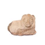 León. Escultura greco-romana en piedra caliza, s.II-I a.C. Adjunta certificado de autenticidad