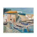 Jordi Curós (Olot, Girona, 1930-2017) Port Lligat. Óleo sobre tela. Firmado. Titulado y firmado al