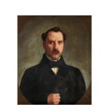 Josep Tapiró (Reus, Tarragona, 1836-Tánger, 1913) Retrato masculino. Óleo sobre tela. Firmado. 74