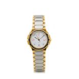 Reloj Yves Sant Laurent de pulsera para señora. En acero y plaqué oro. Esfera blanca con