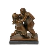 Escuela europea, s.XX. Pareja bailando. Escultura en bronce patinado según modelo de Fernando