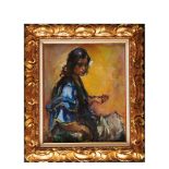 Gumersindo Sainz (Madrid, 1900-Barcelona, 1976) Gitana. Óleo sobre tela. Firmado y fechado en