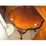 Mahogany shaped top occasional table on cabriole supports