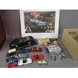 Maisto die-cast model Jaguar XK8 together with a small quantity of various die-cast model vehicles
