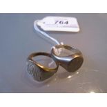 Two 9ct gold signet rings