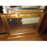 Reproduction gilt framed overmantel mirror,