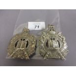 Two Scottish Kings Borderers cap badges