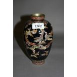 Good quality late 19th / early 20th Century Japanese cloisonné baluster form vase decorated with