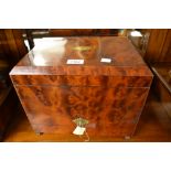 Victorian amboyna liqueur decanter box of rectangular form,