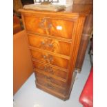 Good quality reproduction figured mahogany filing cabinet,