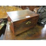 George III rectangular mahogany casket raised on gilded bun feet