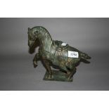 Chinese patinated bronze figure of a horse