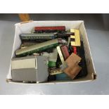 Box containing a quantity of 20th Century 00 gauge engines, tenders, rolling stock, carriages,