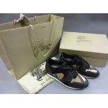 Pair of Burberry black leather trimmed field sneakers,